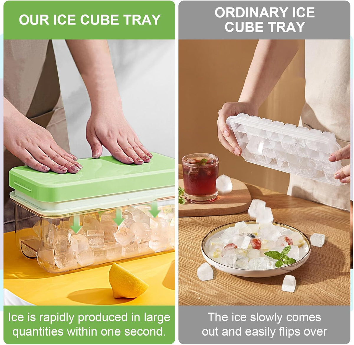 Cavyno™ - One-Press Ice Cube Tray & Storage Set